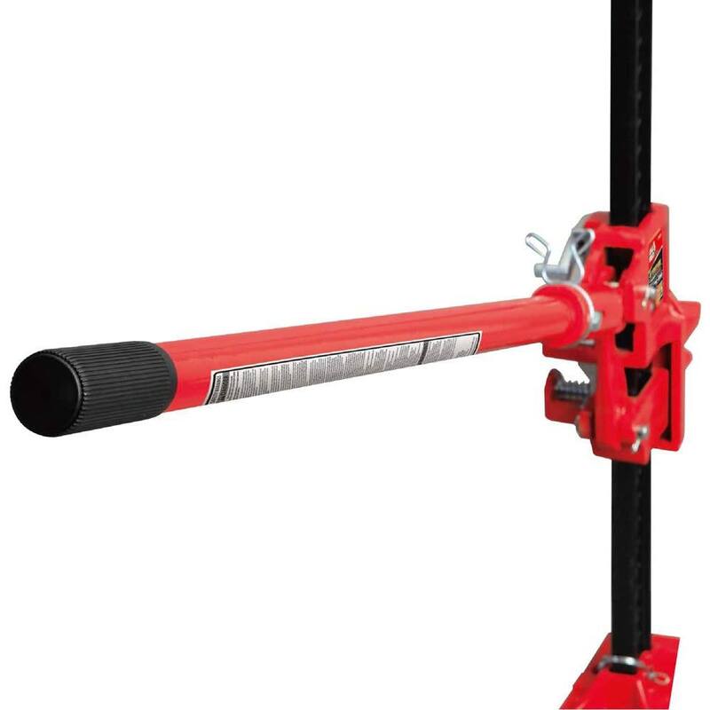 Big Red 3-Ton (6,000 lbs.) Capacity 33 in. Ratcheting Off Road Utility Farm Jack, Red and Black - TRA7224B