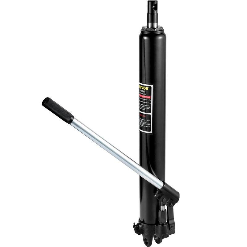 VEVOR 3-Tons 6600 lbs. Black Hydraulic Long Ram Jack Manual Cherry Picker with Single Piston Pump, Clevis Base and Handle - ZGYYQJDHSDG3T08KDV0