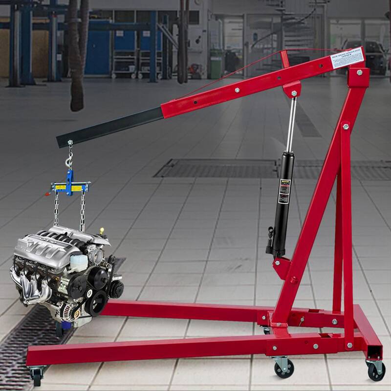 VEVOR 3-Tons 6600 lbs. Black Hydraulic Long Ram Jack Manual Cherry Picker with Single Piston Pump, Clevis Base and Handle - ZGYYQJDHSDG3T08KDV0
