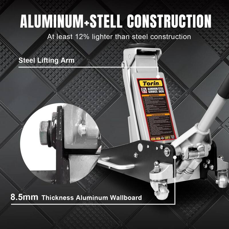 Big Red 2.5-Ton Low-Profile Aluminum and Steel Floor Jack with Dual Piston Speedy Lift - TR84025