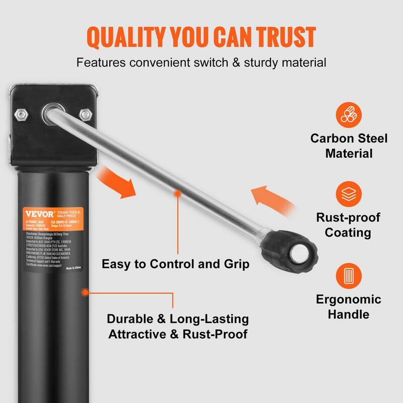 VEVOR Trailer Jack,Trailer Tongue Jack A-frame Bolt on Capacity 5000 lb.,Trailer Jack Stand with Handle for Lifting RV Trailer - XLSTCA5000LBS68FVV0-808