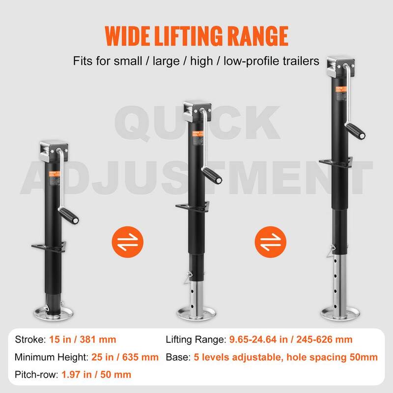 VEVOR Trailer Jack,Trailer Tongue Jack A-frame Bolt on Capacity 5000 lb.,Trailer Jack Stand with Handle for Lifting RV Trailer - XLSTCA5000LBS68FVV0-808