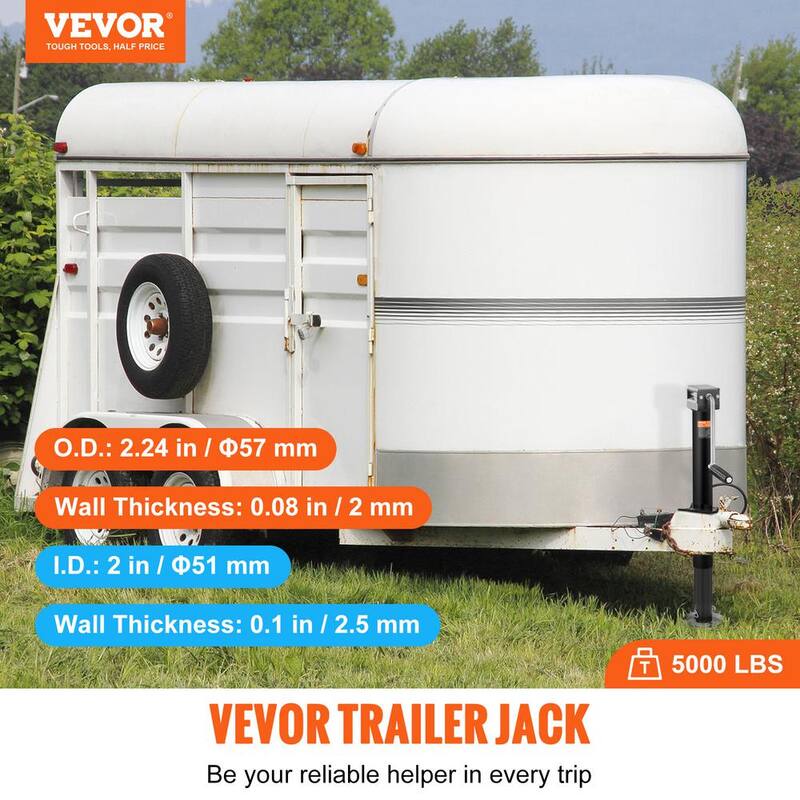 VEVOR Trailer Jack,Trailer Tongue Jack A-frame Bolt on Capacity 5000 lb.,Trailer Jack Stand with Handle for Lifting RV Trailer - XLSTCA5000LBS68FVV0-808