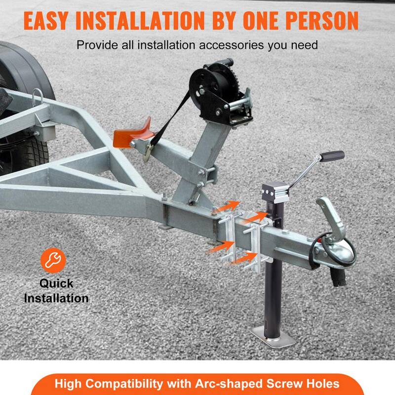 VEVOR Trailer Jack, Trailer Tongue Jack Fix Mount Bolt-on 2500 lb.Capacity, Trailer Jack Stand with Handle for RV Trailer - BSLSTC2500LBSX99BV0-808