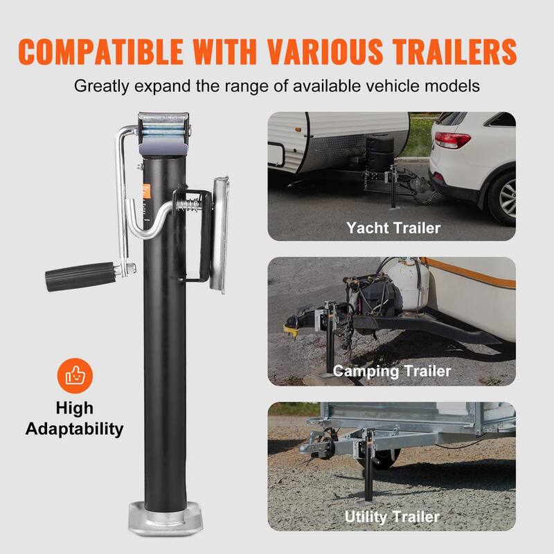 VEVOR Trailer Jack, Trailer Tongue Jack Fix Mount Bolt-on 2500 lb.Capacity, Trailer Jack Stand with Handle for RV Trailer - BSLSTC2500LBSX99BV0-808