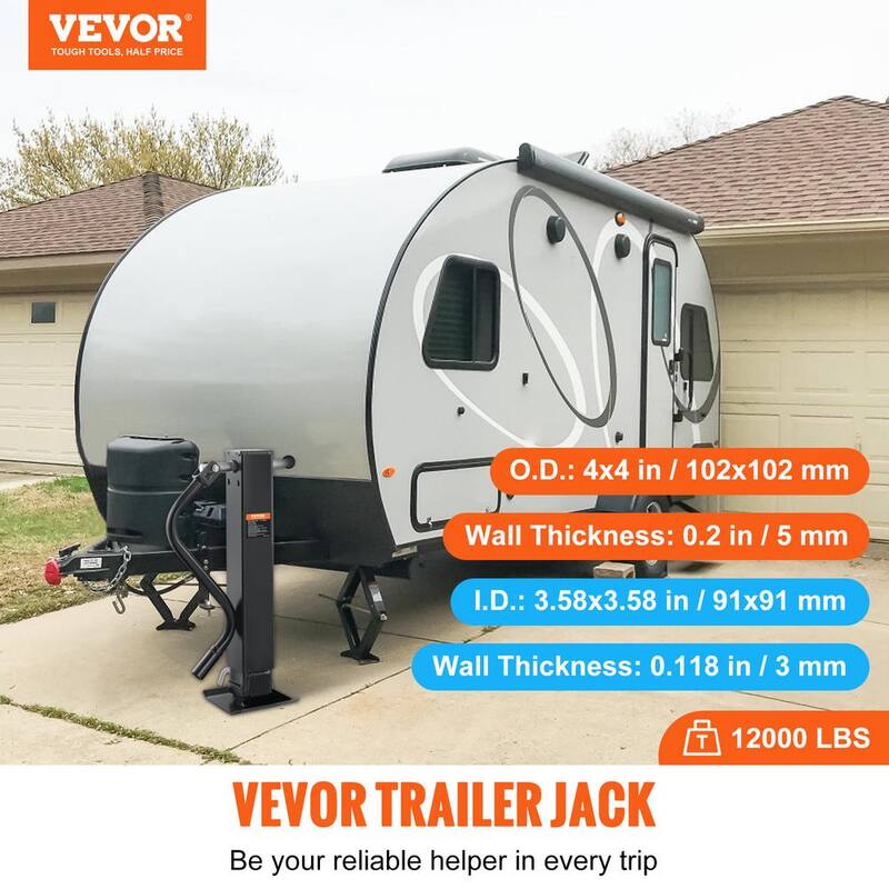 VEVOR Trailer Jack, Trailer Tongue Jack Welding-on 12000 lb. Capacity, Trailer Jack Stand with Handle for lifting RV Trailer - HJSTC12000LBS9Z4GV0-805