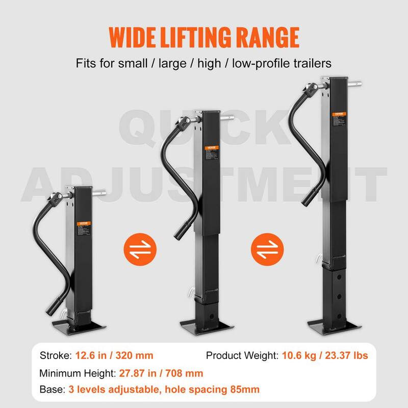 VEVOR Trailer Jack, Trailer Tongue Jack Welding-on 12000 lb. Capacity, Trailer Jack Stand with Handle for lifting RV Trailer - HJSTC12000LBS9Z4GV0-805