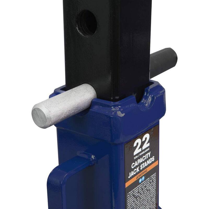TCE 22-Ton Heavy-Duty Steel Jack Stands, (2-Pack) Blue - T70072