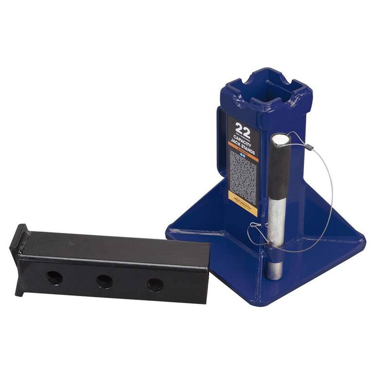 TCE 22-Ton Heavy-Duty Steel Jack Stands, (2-Pack) Blue - T70072