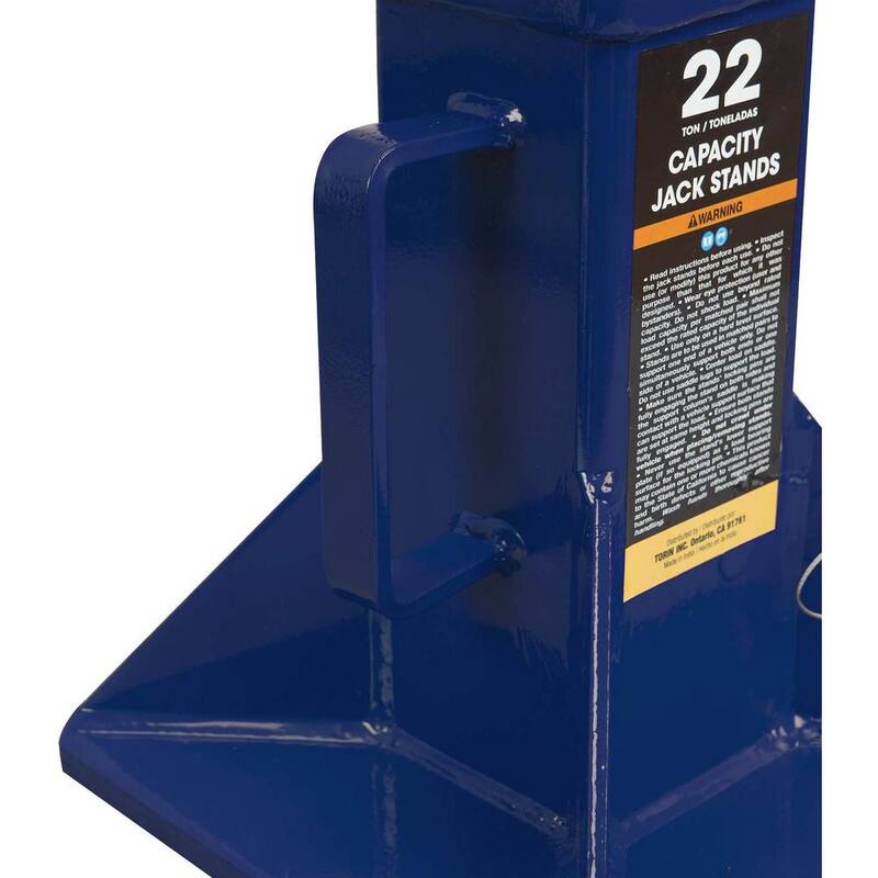 TCE 22-Ton Heavy-Duty Steel Jack Stands, (2-Pack) Blue - T70072