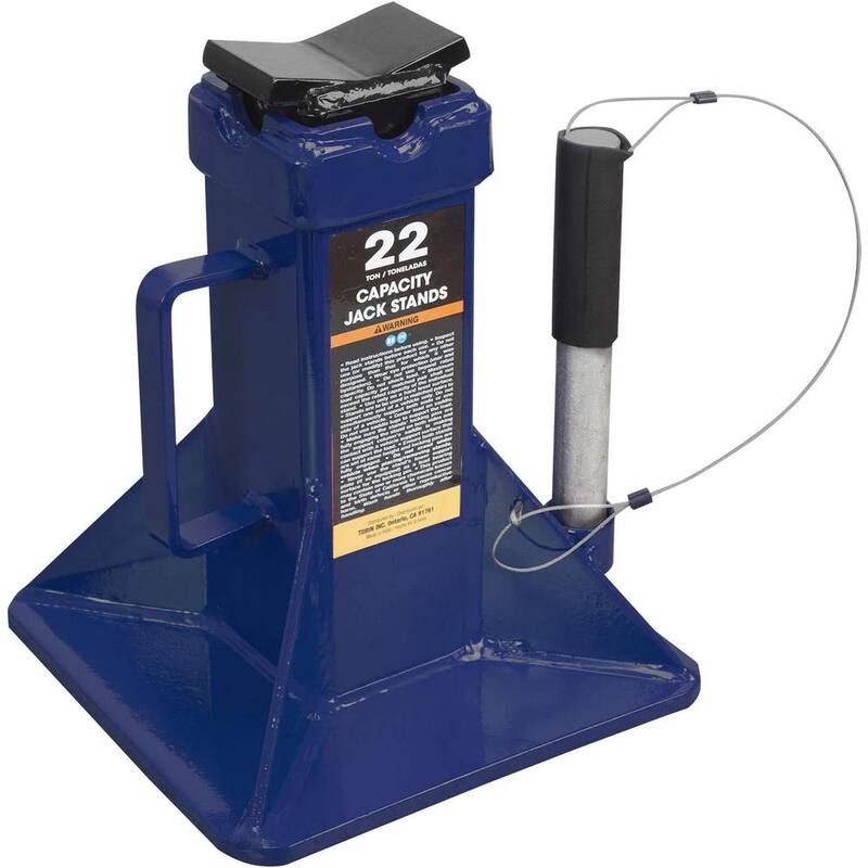 TCE 22-Ton Heavy-Duty Steel Jack Stands, (2-Pack) Blue - T70072