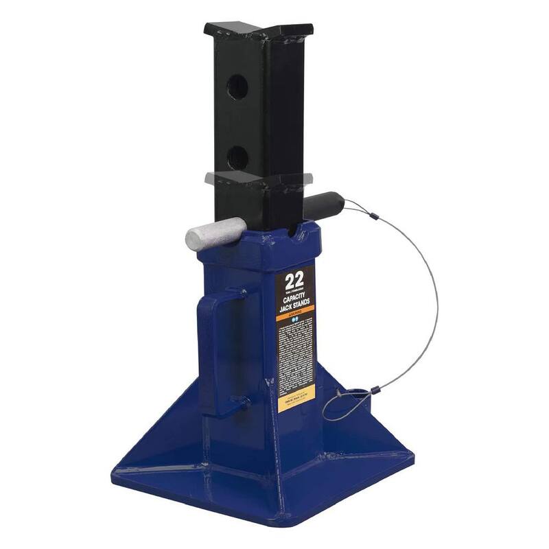 TCE 22-Ton Heavy-Duty Steel Jack Stands, (2-Pack) Blue - T70072