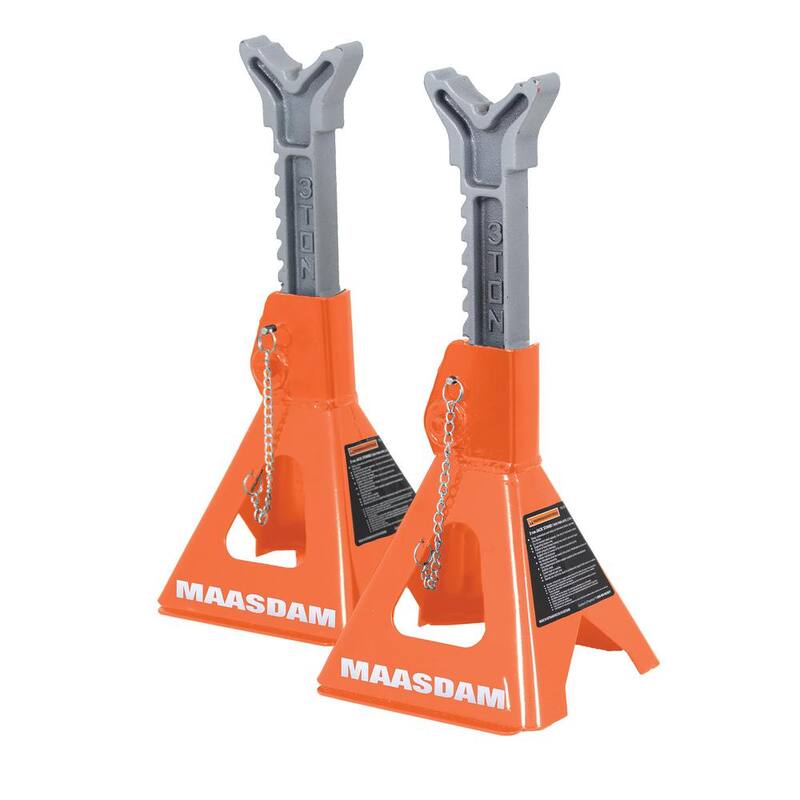 Maasdam 3-Ton Low Profile Car Jack with Quick Lift and 3-Ton Jack Stand in Orange - MPL46994124-OR-BD