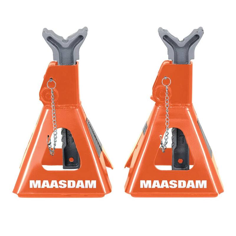 Maasdam 3-Ton Low Profile Car Jack with Quick Lift and 3-Ton Jack Stand in Orange - MPL46994124-OR-BD