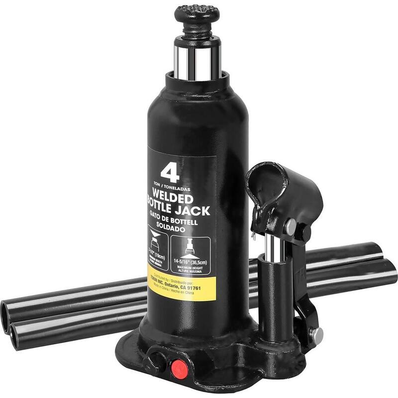 Big Red Welded Hydraulic Car Bottle Jack for Auto Repair and House Lift, Black, 4 Ton (8,000 lbs.) - AT90403BR