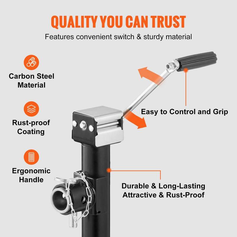 VEVOR Trailer Jack, Trailer Tongue Jack Welding-on 5000 lb. Weight Capacity, Trailer Jack Stand with Handle for lifting - GJSTCQ5000LBSUBX1V0-802
