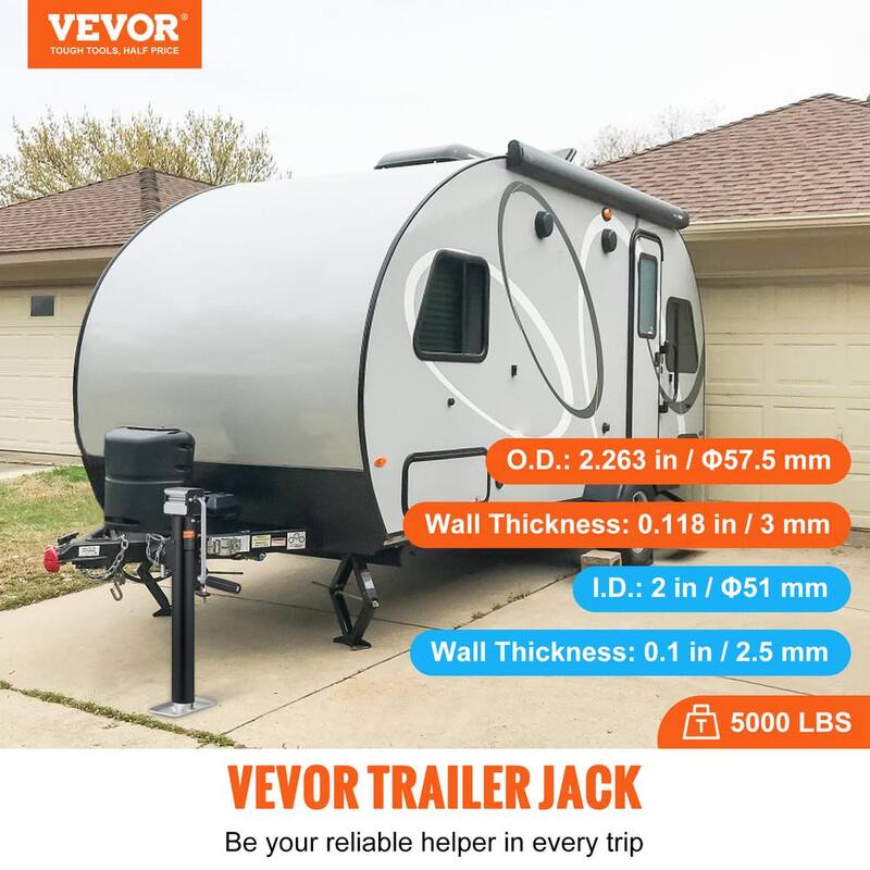 VEVOR Trailer Jack, Trailer Tongue Jack Welding-on 5000 lb. Weight Capacity, Trailer Jack Stand with Handle for lifting - GJSTCQ5000LBSUBX1V0-802