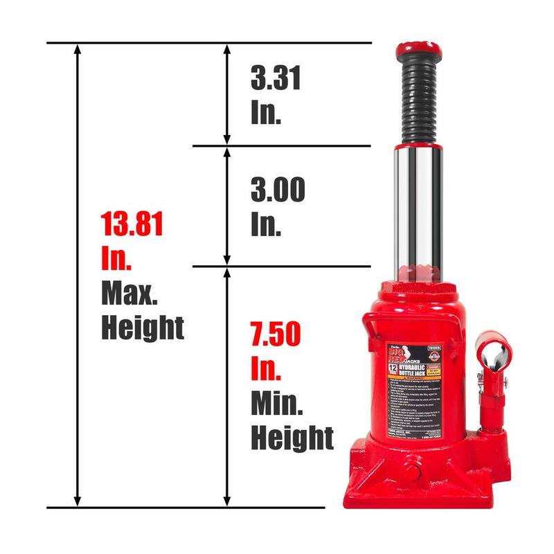 Big Red 12-Ton Low-Profile Bottle Jack - T91207