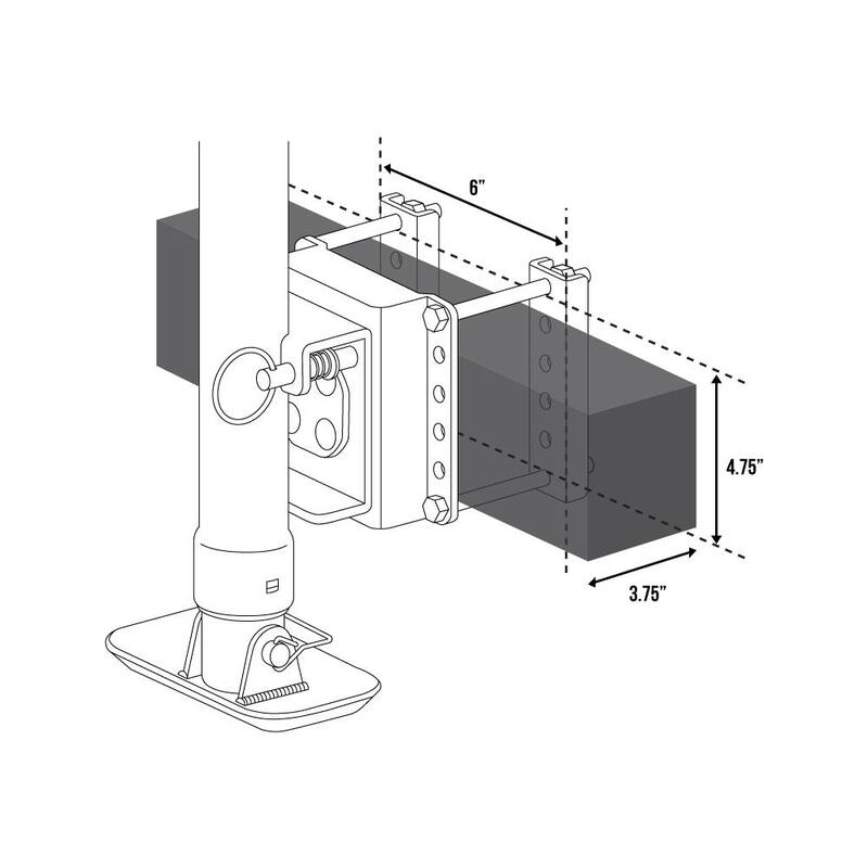Trailer Valet TVJX2S-MW 2K Side Mount Jack with Wheel - TVJX2S-MW