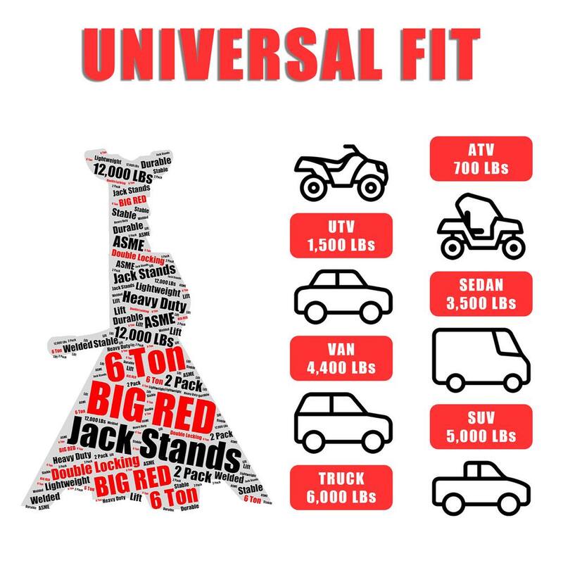 Big Red 3-Ton SUV Jack Stands (2 Pack) - T43006