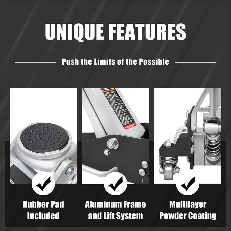 Torin 1.5-Ton Low-Profile Aluminum and Steel Floor Jack with Dual Piston Speedy Lift - TAM815016L