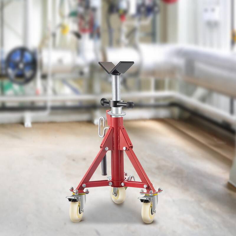 VEVOR Pipe Jack Stand w/Casters 882 lbs. V Head Pipe Stand Adjustable Height 20 in., 37 in. Folding Pipe Stands 1/8 to 12 in. - GJGJXDL1107CVICJBV0