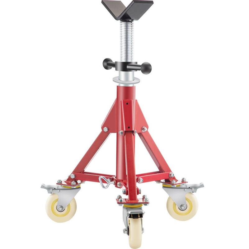 VEVOR Pipe Jack Stand w/Casters 882 lbs. V Head Pipe Stand Adjustable Height 20 in., 37 in. Folding Pipe Stands 1/8 to 12 in. - GJGJXDL1107CVICJBV0