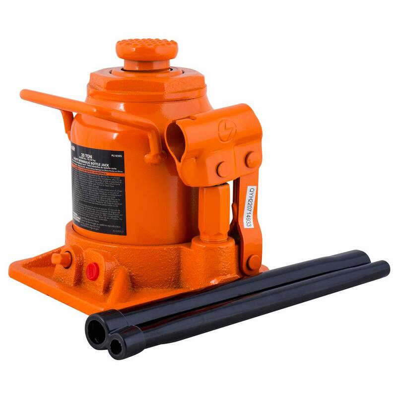 Pro-Lift 20-Ton Shorty Hydraulic Bottle Jack with Pump Handle - PL1020S