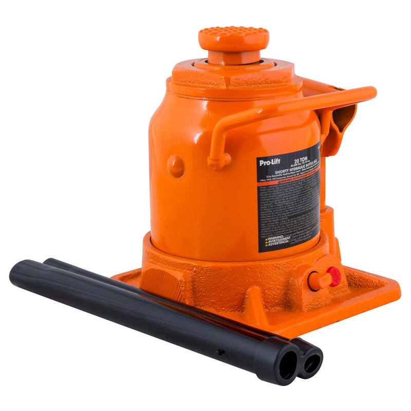 Pro-Lift 20-Ton Shorty Hydraulic Bottle Jack with Pump Handle - PL1020S
