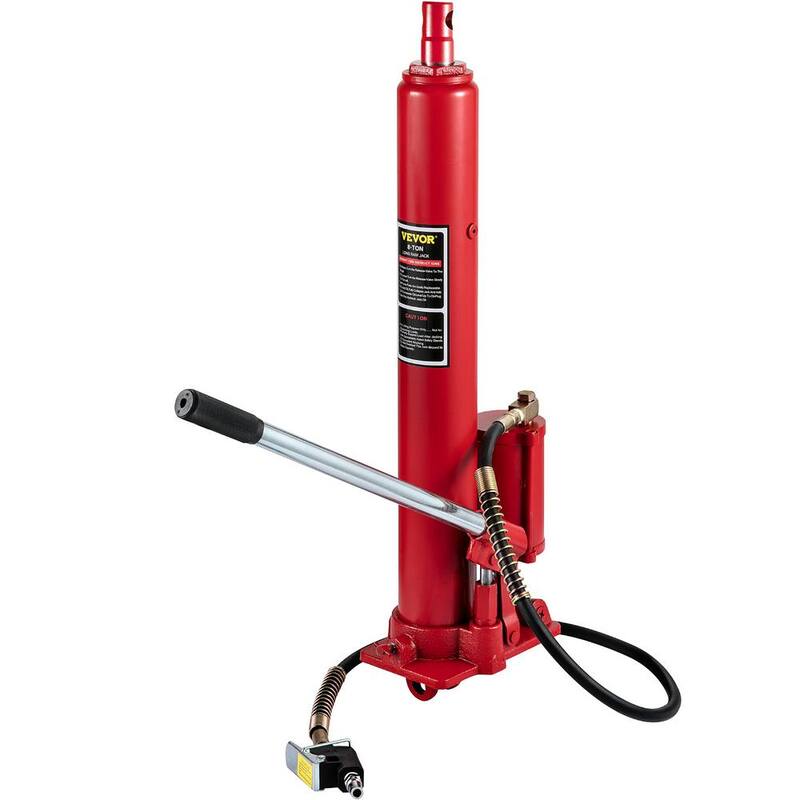 VEVOR 8-Ton 17363 lbs. Hydraulic Long Ram Jack Manual Engine Lift Hoist with Single Piston Pump, Base, Handle for Garage Shop - ZGQDYYQJDHS8TS6KBV0
