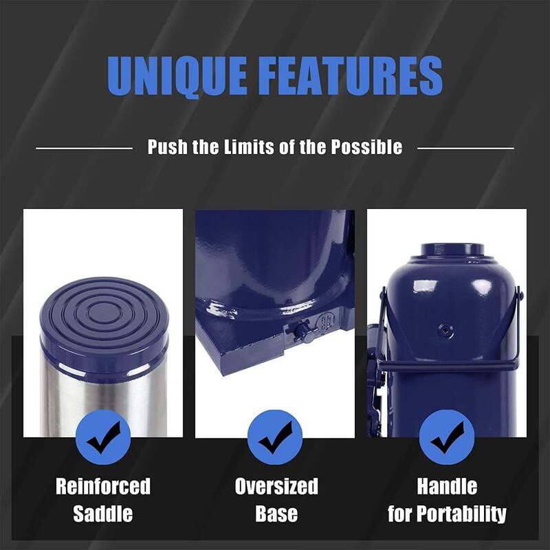 TCE 50-Ton Heavy-Duty Welded Hydraulic Bottle Jack, Blue - AT95007U