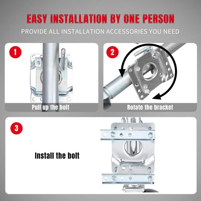 Torin 1,000 lbs. Side-Wind Bolt-On Trailer Jack with Wheel - ATR39001R