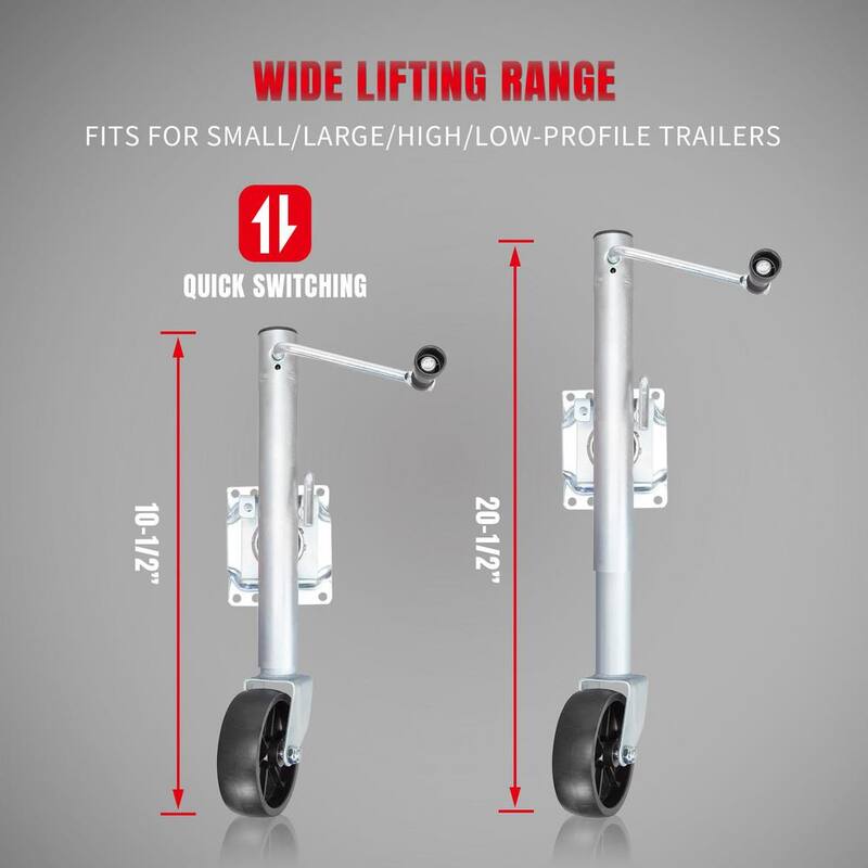 Torin 1,000 lbs. Side-Wind Bolt-On Trailer Jack with Wheel - ATR39001R