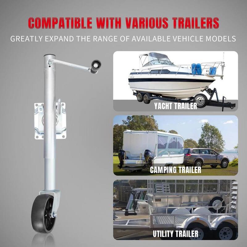 Torin 1,000 lbs. Side-Wind Bolt-On Trailer Jack with Wheel - ATR39001R