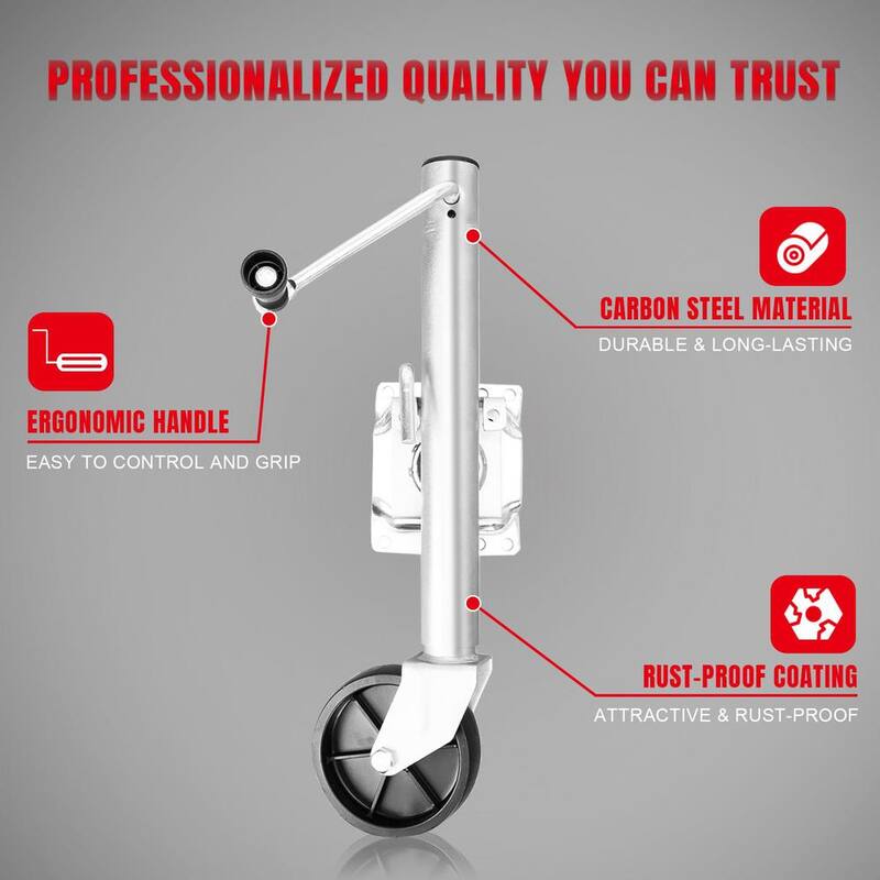 Torin 1,000 lbs. Side-Wind Bolt-On Trailer Jack with Wheel - ATR39001R