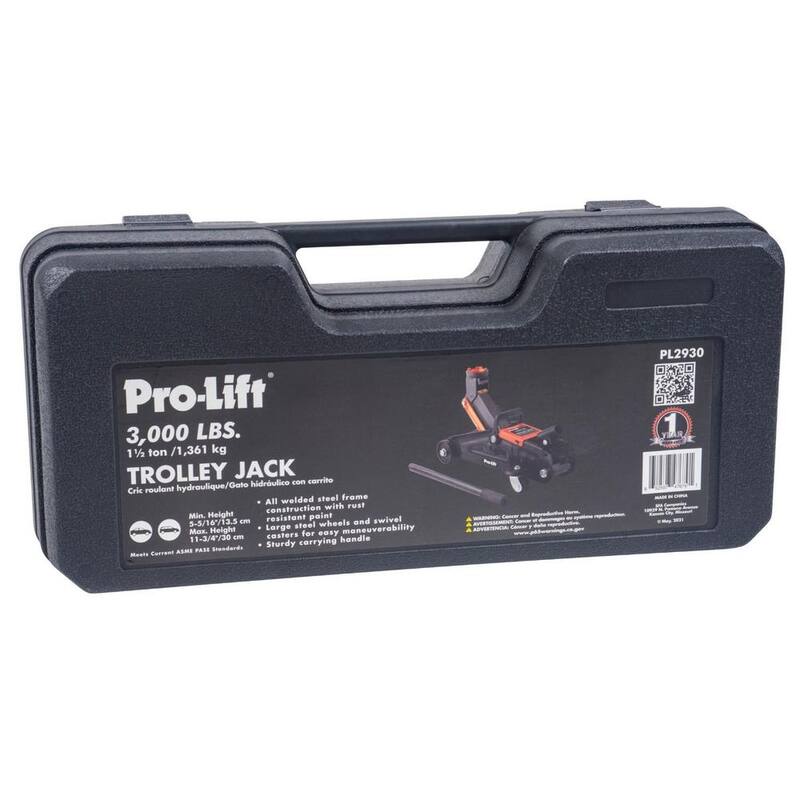 Unbranded Pro-LifT Hydraulic 1.5 Ton Trolley Jack Car Lift with Blow Molded Storage Case - 3000 lbs. Capacity - PL2930