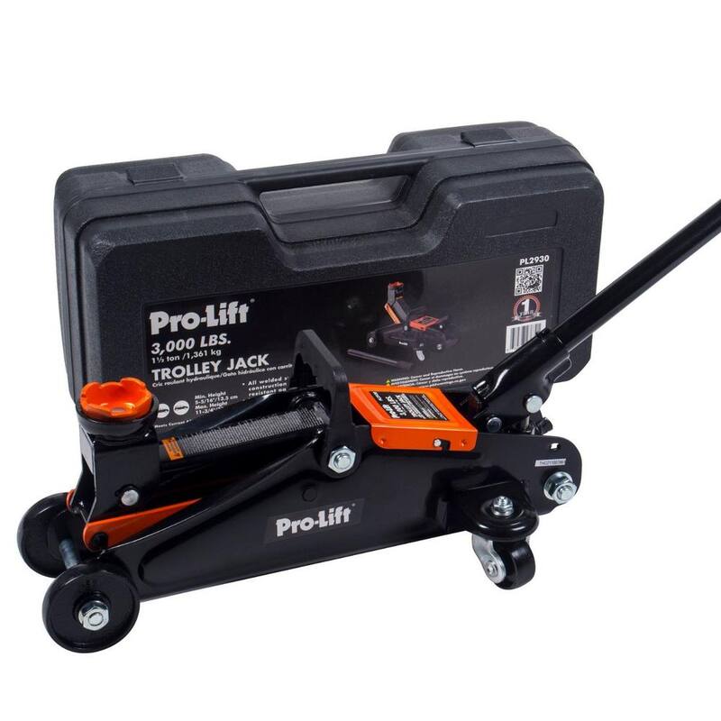 Unbranded Pro-LifT Hydraulic 1.5 Ton Trolley Jack Car Lift with Blow Molded Storage Case - 3000 lbs. Capacity - PL2930