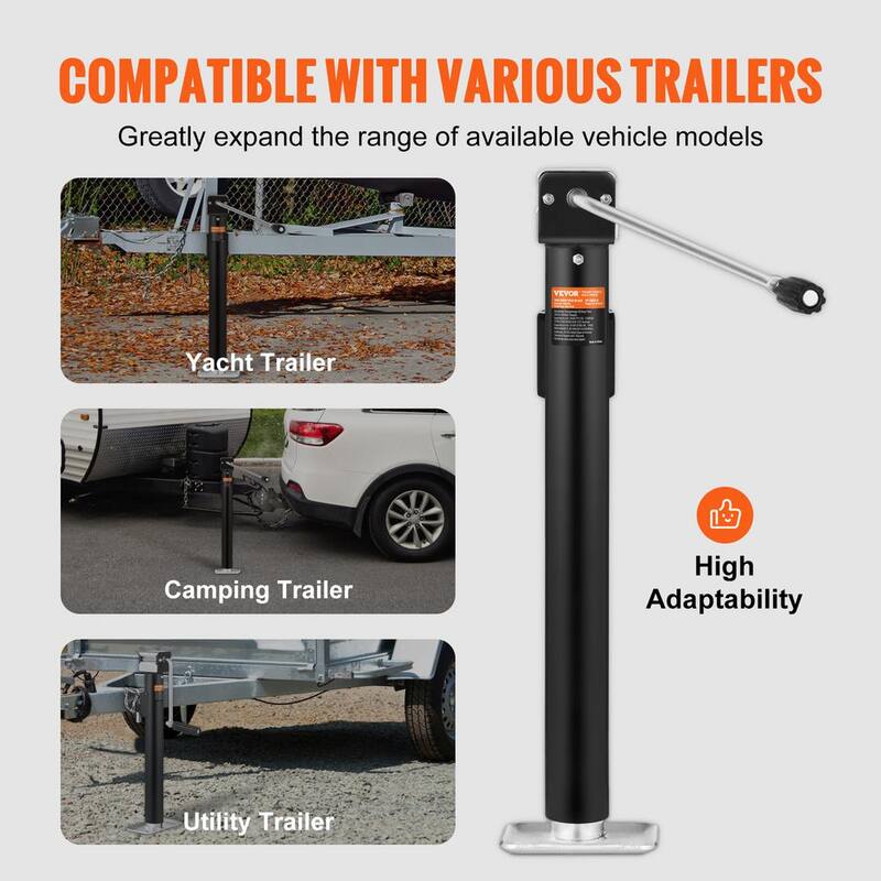 VEVOR Trailer Jack, Trailer Tongue Jack Welding-on 5000 lb. Capacity, Trailer Jack Stand with Handle for lifting RV Trailer - GJSTCQ5000LBSUBX1V0-805