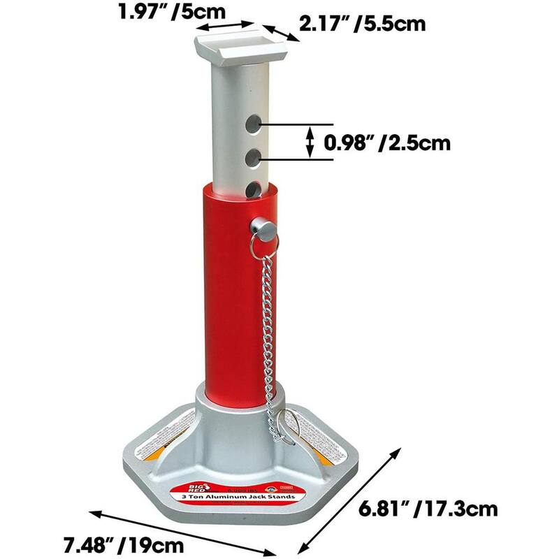 Big Red 3-Ton Aluminum Jack Stands (2-Pack) - T43004L