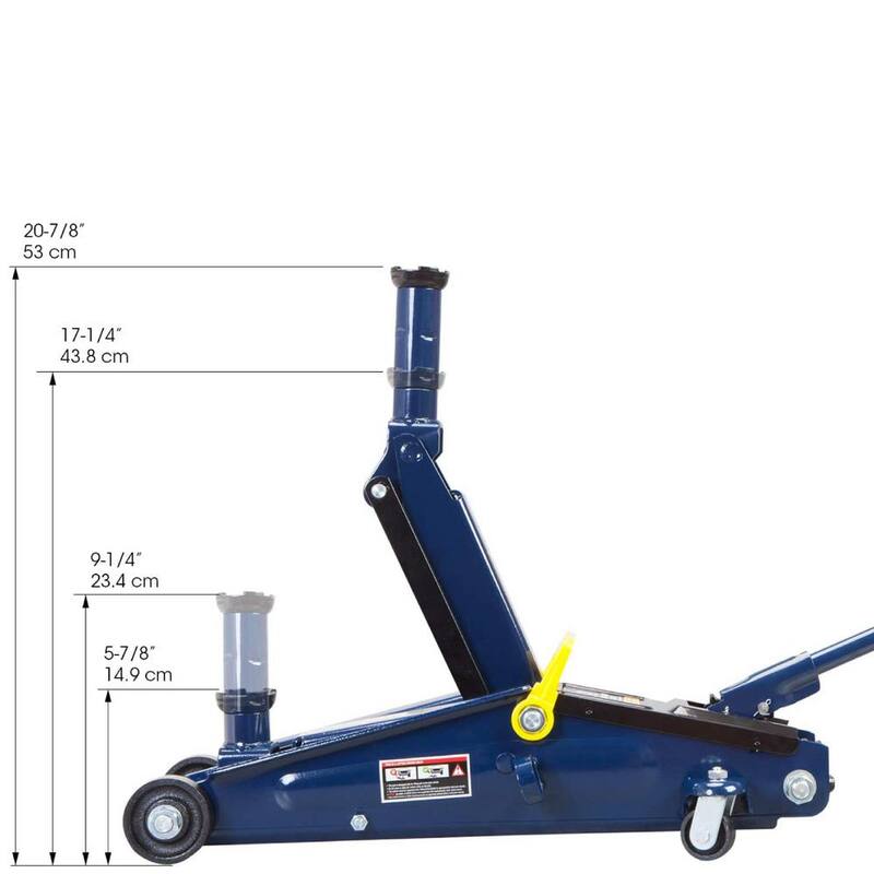 TCE 3-Ton Hydraulic Trolley Floor Jack with Extra Saddle, Blue - AT83006U