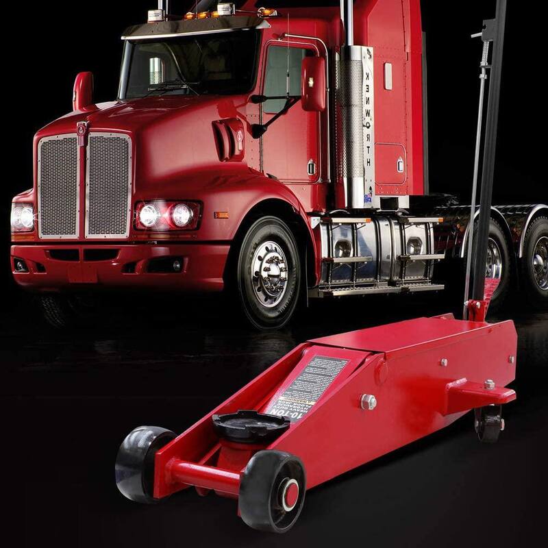 Big Red 10-Ton Heavy-Duty Long Frame Floor Jack with Foot Pedal - T70990