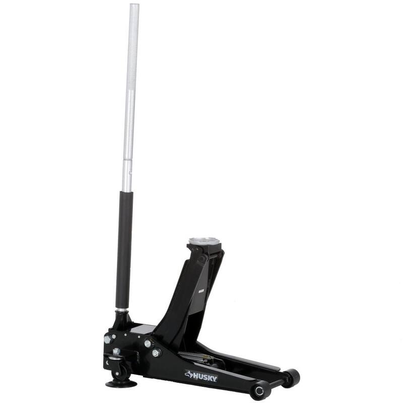 Husky 3-Ton Low Profile Car Jack with Quick Lift with 14 in. 13 Pocket Rolling Tool Bag - HD0012065014-BD