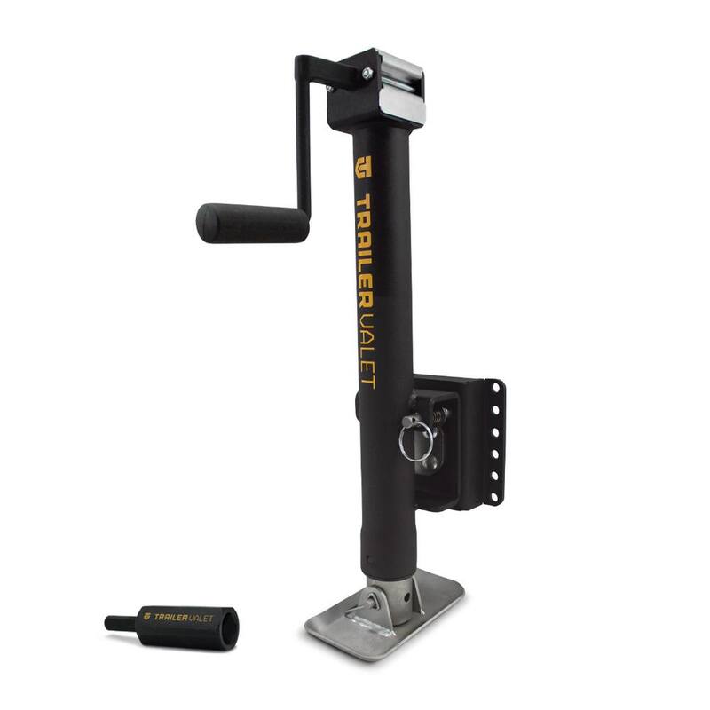 Trailer Valet JXS2 2000 lbs. Load Cap. Swivel Hand or Drill Jack Pipe Mount with Black Powder Coating and Gear Reduction - JXS-2