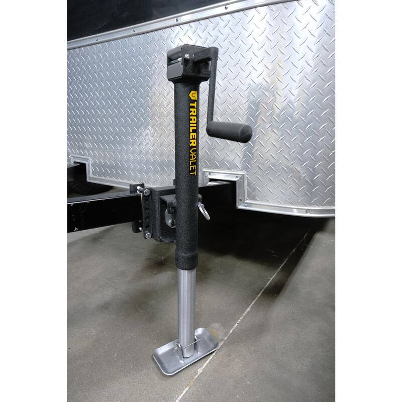 Trailer Valet JXS2 2000 lbs. Load Cap. Swivel Hand or Drill Jack Pipe Mount with Black Powder Coating and Gear Reduction - JXS-2