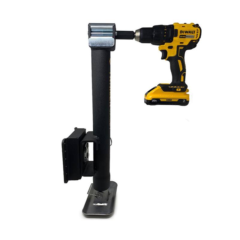 Trailer Valet JXS2 2000 lbs. Load Cap. Swivel Hand or Drill Jack Pipe Mount with Black Powder Coating and Gear Reduction - JXS-2