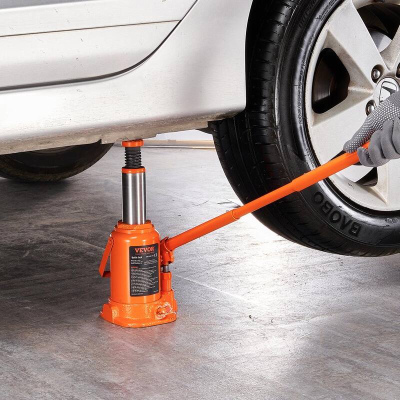 VEVOR Hydraulic Bottle Jack, 12 Ton/24,000 lbs. All Welded Bottle Jack, 7.5 in. -14 in. Lifting Range, with 3-section - PS12T7514INCHXNRRV0-0702