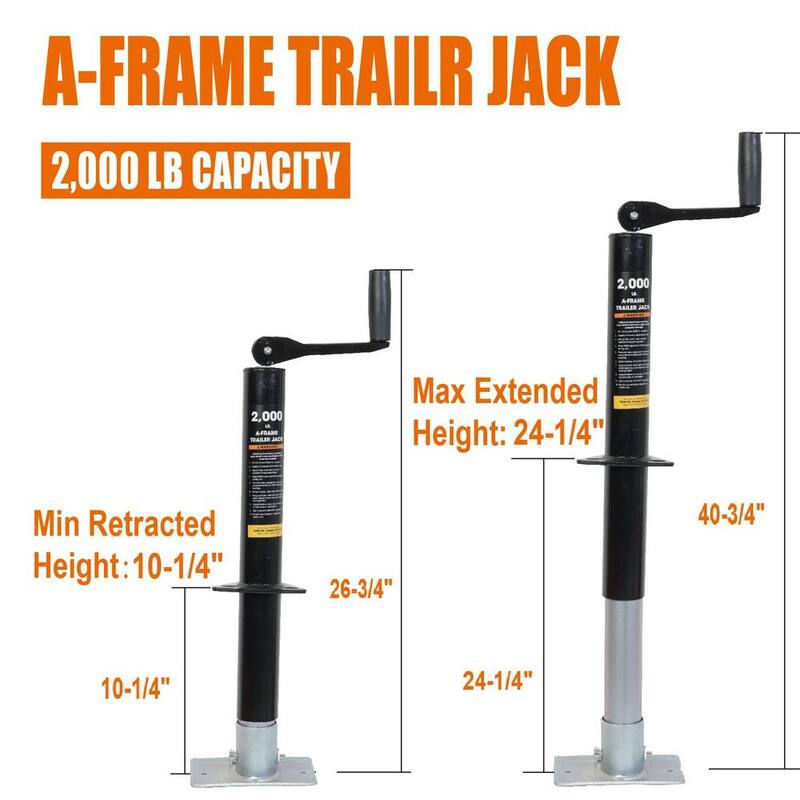 Torin 2,000 lbs. Top-Wind A-Frame Trailer Jack - ATR39004R