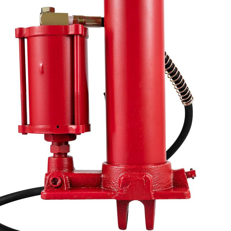 SKYSHALO Hydraulic/Pneumatic Long Ram Jack, 8 Tons/17,363 lbs. Capacity, with Single Piston Pump and Clevis Base, Manual Cherry - ZGQDYYQJDHS8TS6KBV0-0716