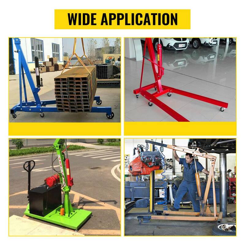 SKYSHALO Hydraulic/Pneumatic Long Ram Jack, 8 Tons/17,363 lbs. Capacity, with Single Piston Pump and Clevis Base, Manual Cherry - ZGQDYYQJDHS8TS6KBV0-0716