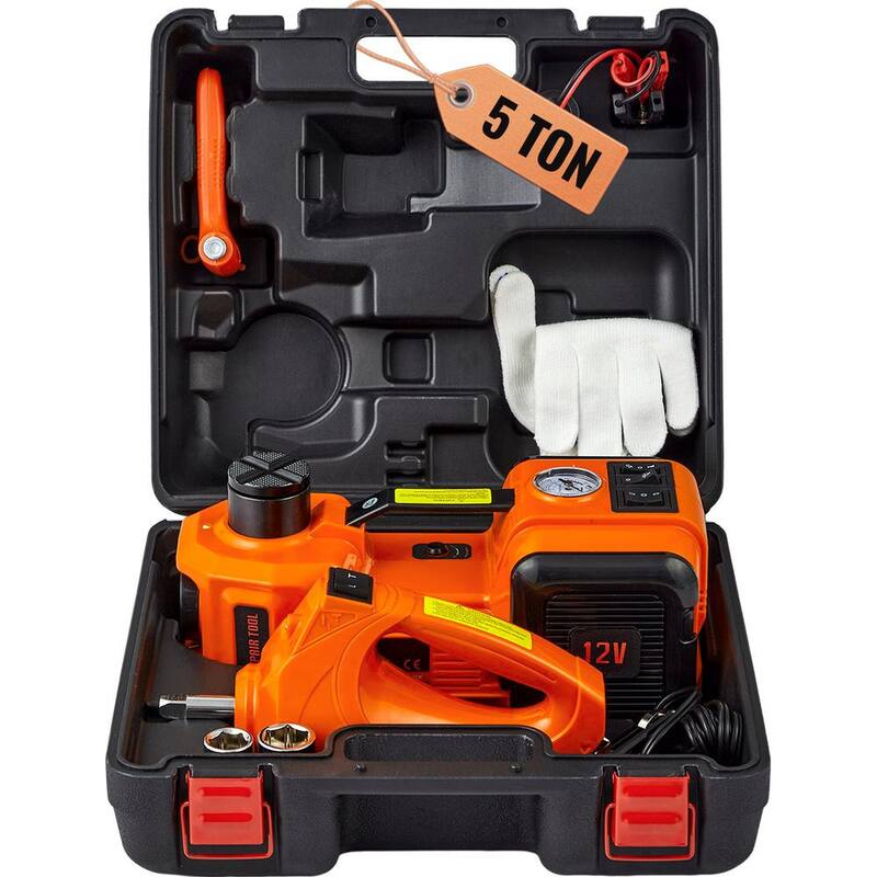 VEVOR Electric Car Jack, 5 Ton/11023 lbs. Hydraulic Jack with Impact Wrench, Portable Car Lift with Built-in Inflatable Pump - DDYYQJDTJDDD5W1H1V9-0920